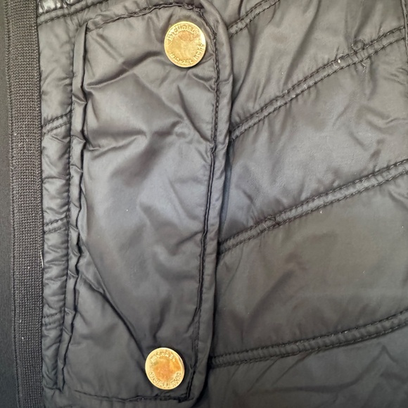 Michael Kors Quilted Black Coat Jacket Gold Hardware Stretch Trim Size M - Picture 8 of 10